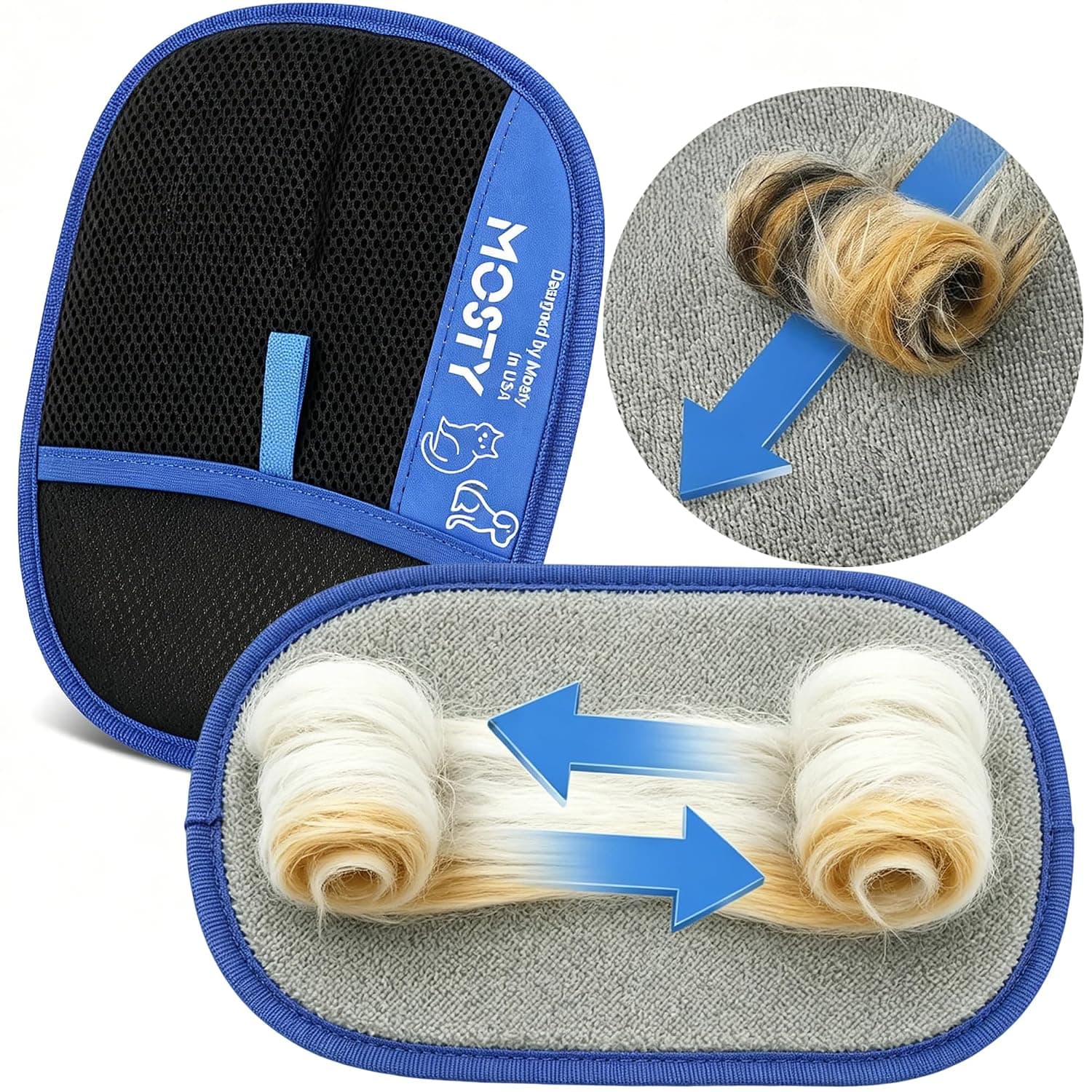 Reusable Cat & Dog Deshedding Glove, Double-Sided Electrostatic Pet Grooming Mitt, 1PCS