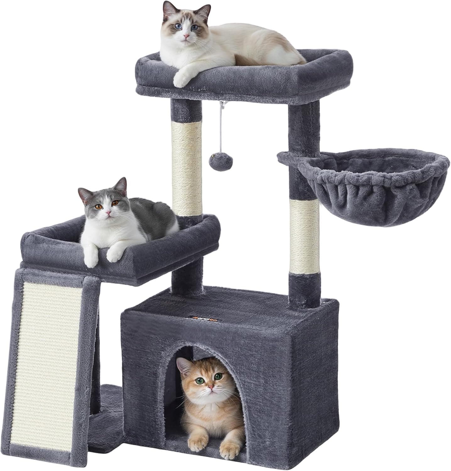 Feandrea Cat Tree, 33.8 Inches Small Cat Tower for Indoor Cats