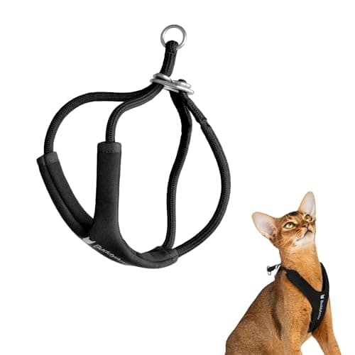 BuddyArmor Escape Proof Y Shape Cat Harness Anti-Choke (Black, M)