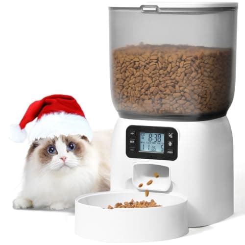 ANDOLL HOME Automatic Cat Feeder, Timed Cat＆Dog Dry Food Dispenser | 3L,Easy to Setup and Clean,10s Voice Recorder,8 Meals daily,Precise Portion,Dual Power Supply,Power-off Memory