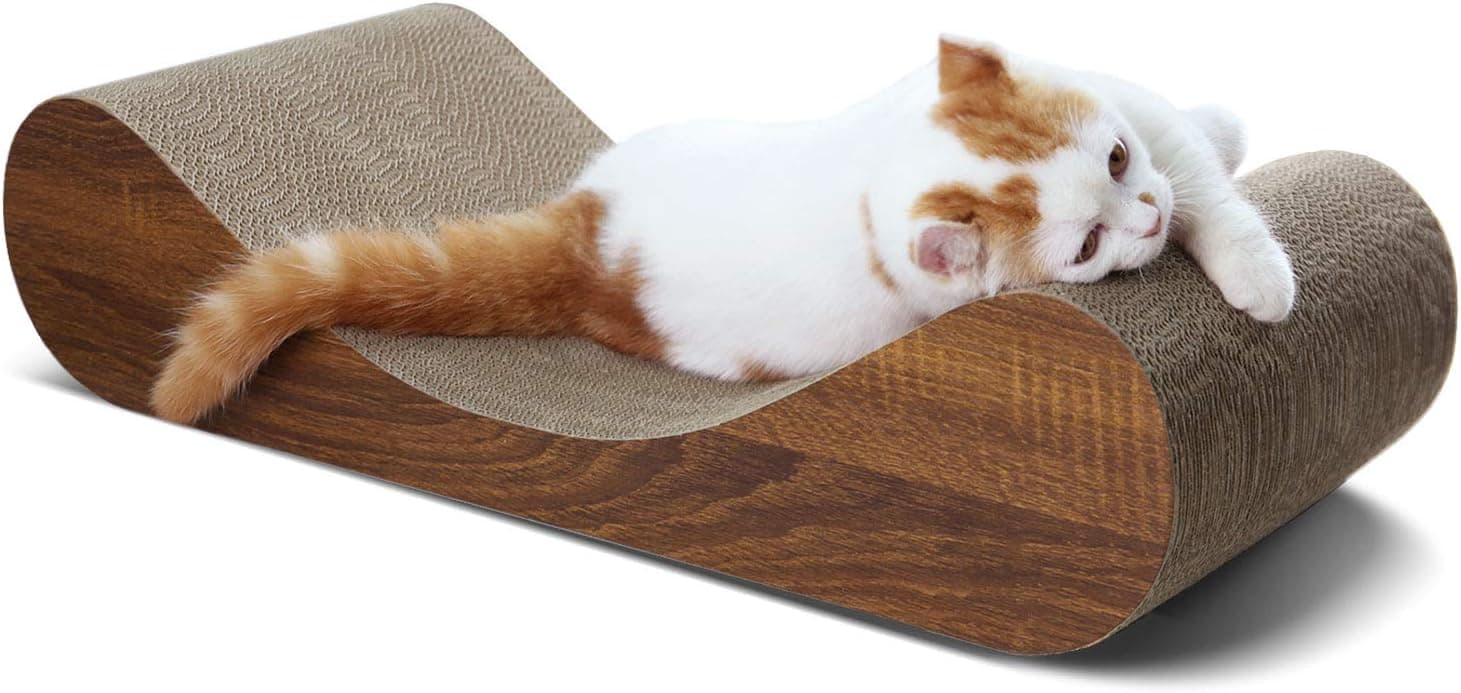 Simple Deluxe Horizontal Cat Scratcher Pad 23.6" Cardboard Lounge Bed, Reversible