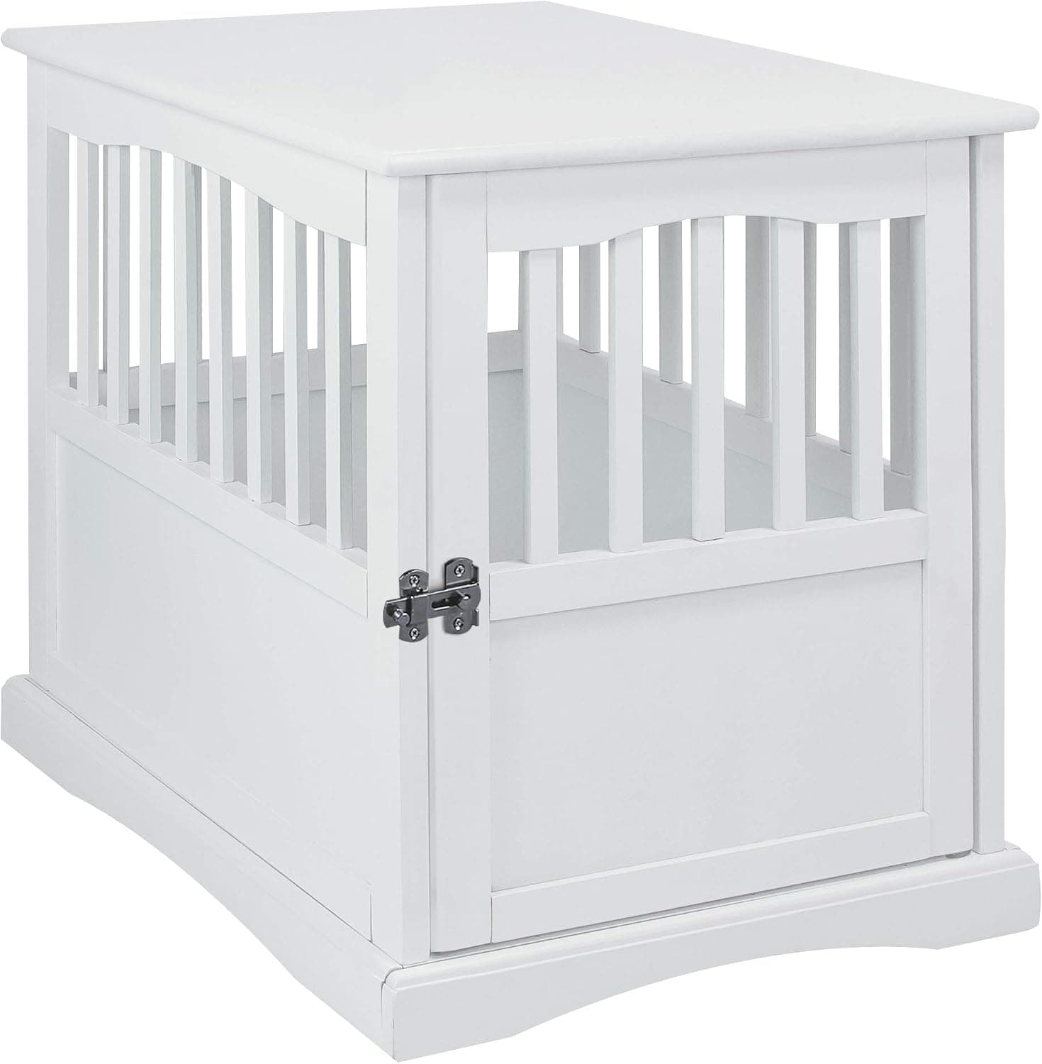 Casual Home Wooden Indoor Kennel Dog Crate End Table, Medium Pets, White