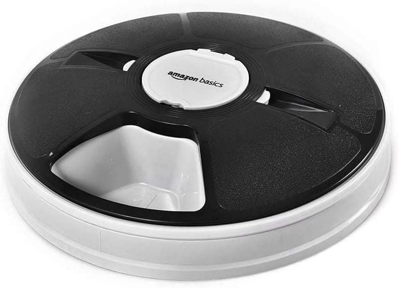 Amazon Basics Automatic Pet Feeder, Electronic Timed Food Dispenser, 6 Portions