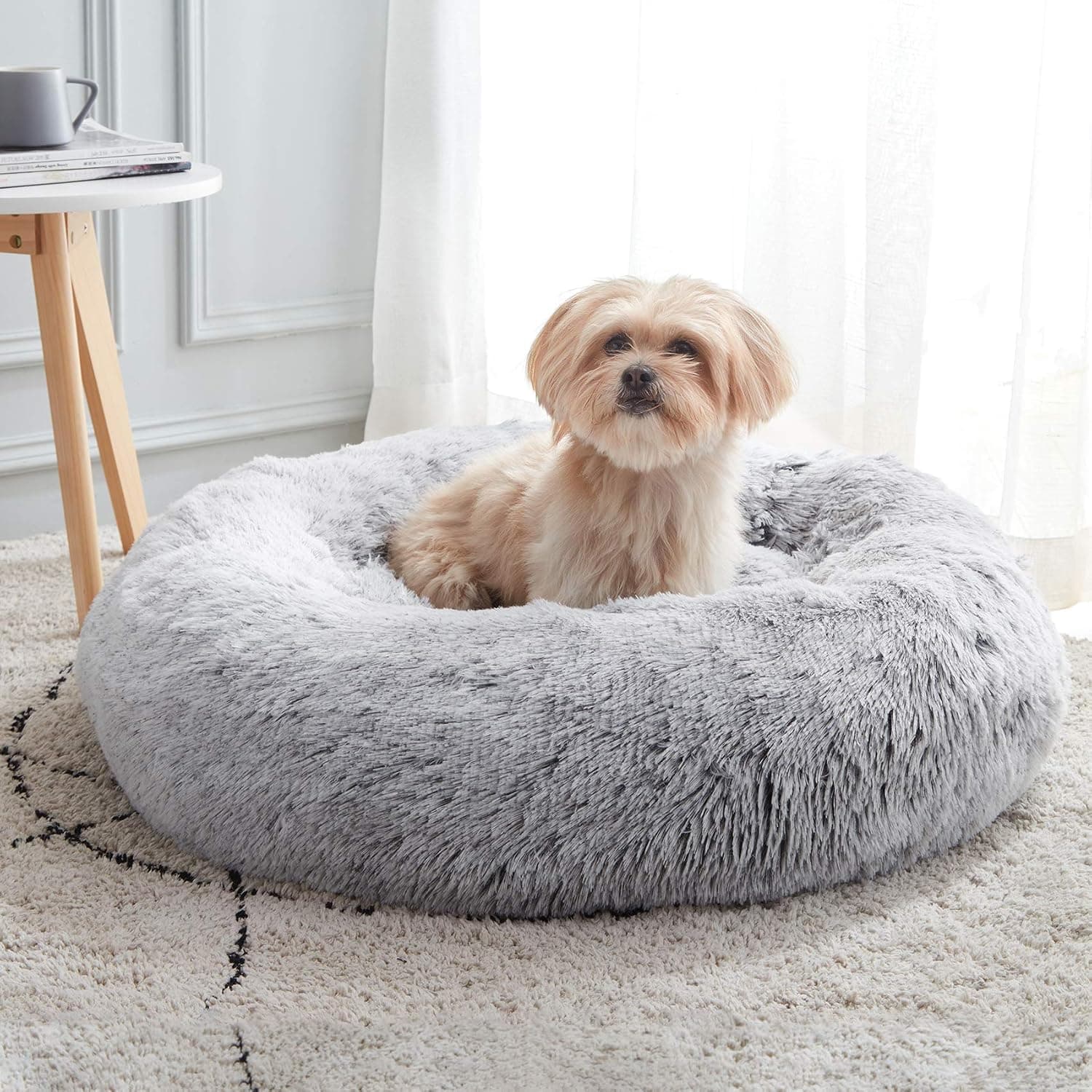 WESTERN HOME WH Calming Round Anti-Anxiety Donut Cuddler Dog & Cat Bed